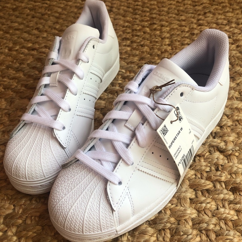 New w Tag: Adidas Superstar. White on White or Triplex White. Size 6.5
